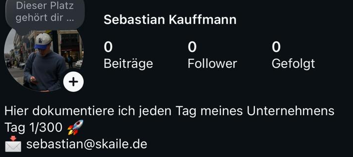 Der Instagram-Account an Tag 1, Februar 2026